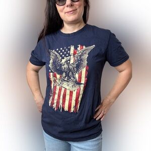 Home of the Brave Patriotic Navy Blue T-shirt Large